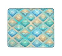 Sun Small Mouse Pad, Summer Tropical Water Pyramid Summer Blue Square Rubber Smooth Portable Travel Mousepad Desk Decor for Office Home Dorm Laptop Square 8x10 Inch