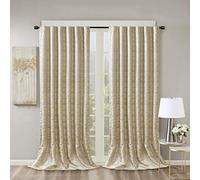 Sun Smart Jacquard Blackout Curtain For Bedroom, Luxury Gold Single Window Living Family-Room Kitchen, Rod Pocket, 1-Panel Pack, Polyester, 50" W x 108" L (Pack of 1)
