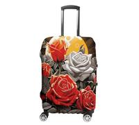 Sun-Soaked Colors Suitcase Covers Luggage Protector - Travel Elastic Baggage Case Protective, Washable Anti-scratch Large Suit Case Cover for Suitcases Fits 19-32 Inch Luggages, white, M, Flower and