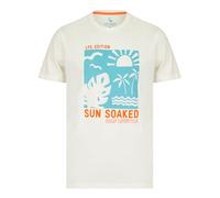 Sun Soaked Motif Cotton Jersey T-Shirt in Marshmallow White - South Shore - L