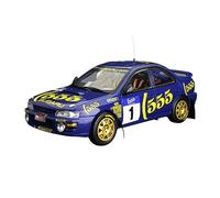 Sun Star 1:18 scale Diecast Model Rally Car compatible with Subaru Impreza 555 Peter Bourne/Tony Sircombe (No.1 Winner Hong Kong Beinjing Rally 1994) in Blue