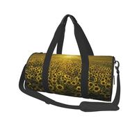Sun Sunflower Print Travel Duffel Bag, Foldable Gym Bag Overnight Weekend Bags for Women, Large Holdall Bag Cabin Bag for Sports and Travel