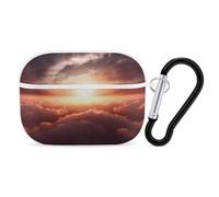 Sun Sunrise Cloud AirPods Pro 2 Case Cover, Shockproof Hard Shell Protective Case for Women Men, Compatible with Airpod Pro Case 2nd/1st Generation with Keychain-White