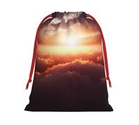 Sun sunrise cloud Super Soft Velvet Gift Bag with Drawstring Pouch, Full Printed Holiday Storage Bag for Christmas & Daily Storage