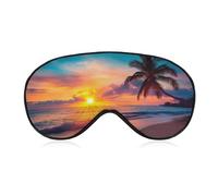 Sun Sunset Beach Ocean Landscape Printed Sleep Mask for Unisex Adult Soft Night Blindfold with Adjustable Strap