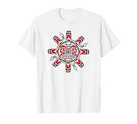 Sun Symbol Abstract Haida Art Pacific Northwest Coast Snakes T-Shirt