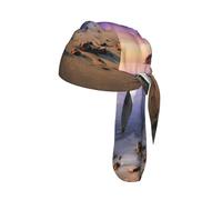 Sun The Beach with Pebbles Print Helmet Cap Quick Dry Cycling Skull Wrap Breathable Polyester Adjustable Adult Summer Beanie