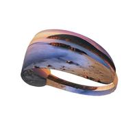 Sun The Beach With Pebbles Print Sports Headbands For Men Women, Moisture Wicking Sweat Band Elastic Wide Hair Bands,For Running, Cycling, Basketball, Gym Exercise, Football