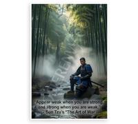Sun Tzu "Appear Weak When You Are Strong" Samurai Bamboo Forest 12x18 US Made Poster