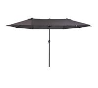 Outsunny Sun Umbrella Canopy Double-sided Crank Sun Shade Shelter 4.6M Grey New