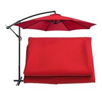 Sun Umbrella Canopy M Ribs Outdoor Sunshade Cloth-Waterproof UV Protection, for Patio Beach Garden (Parasol Replacement Cover Only) (Color Red, Size 3