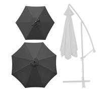 Sun Umbrella Replacement Cloth, Polyester UV Protection Market Table Umbrella Canopy, 2m/2.7m/300cm, 6 Arms/8 Arms, Replacement Parasol Canopy, Parasol Umbrella Replacement Cover(Grey,6 ribs-3m(9.8ft)
