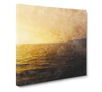 Sun Upon the Oceans Surface Canvas Print | Gallery Wrapped 30mm Frame Wall Art | 20x20 inches | Ready to Hang | Abstract Picture | Living Room Bedroom Lounge Office