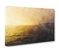 Sun Upon The Oceans Surface Canvas Print | Gallery Wrapped 30mm Frame Wall Art | 24x16 inches | Ready to Hang | Modern Picture | Living Room Bedroom Lounge Office