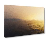 Sun Upon The Oceans Surface Canvas Print | Gallery Wrapped 30mm Frame Wall Art | 30x20 inches | Ready to Hang | Modern Picture | Living Room Bedroom Lounge Office
