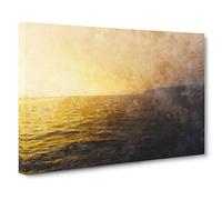 Sun Upon the Oceans Surface Canvas Print | Gallery Wrapped 30mm Frame Wall Art | 30x20 inches | Ready to Hang | Abstract Picture | Living Room Bedroom Lounge Office