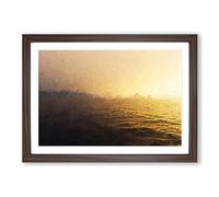 Sun Upon The Oceans Surface in Abstract Framed Print | A2 Walnut Framed Wall Art | Ready to Hang | Abstract Fantasy Picture | Living Room Bedroom Lounge Office