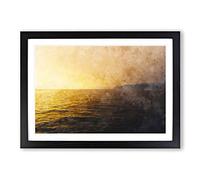 Sun Upon The Oceans Surface Painting Framed Print | A2 Black Framed Wall Art | Ready to Hang | Modern Historical Picture | Living Room Bedroom Lounge Office