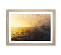 Sun Upon The Oceans Surface Painting Framed Print | A2 Oak Framed Wall Art | Ready to Hang | Modern Historical Picture | Living Room Bedroom Lounge Office