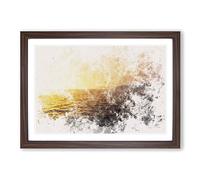 Sun Upon The Oceans Surface Watercolour Framed Print | A2 Walnut Framed Wall Art | Ready to Hang | Modern Historical Picture | Living Room Bedroom Lounge Office