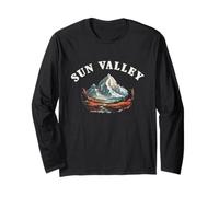 Sun Valley Mountain Landscape Vintage Hiking Camping Outdoor Long Sleeve T-Shirt
