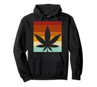 Sun Vintage Marijuana Weed Cannabis Leaf Cool Men & Women Pullover Hoodie