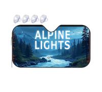 Sun Visor Alpine Lights: Nature'S Serenity In The Mountains Car Windshield Sunshade Umbrella Windshield Sun Shade Car Window Shade(70x130cm)