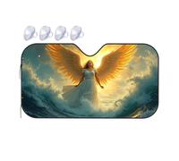 Sun Visor Angel With Golden Wings Standing Amidst Crashing Waves Car Windshield Sunshade Sun Shield For Car Windshield Car Window Sun Shade(76x140cm)