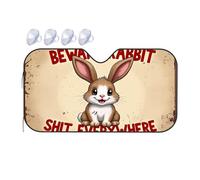 Sun Visor Beware Rabbit Shit Everywhere Car Windshield Sunshade Car Visor Car Window Sun Shade(76x140cm)