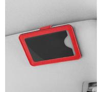 Sun Visor Card Clip with Magnet for Temporary Parking Number Plate and Photo ID Cards Suitable for Daily Commuting Use (red)