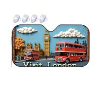 Sun Visor For Car Windshield Explore London'S Iconic Red Double-Decker Buses And Big Ben Car Windshield Sunshade Windshield Sun Shade Umbrella Windshield Sun Shade(76x140cm)