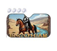 Sun Visor For Car Windshield Knight In Shining Armor With Eagle On Horseback Car Windshield Sunshade Car Visor Blackout Shade(76x140cm)