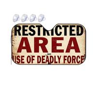 Sun Visor For Car Windshield Restricted Area: No Use Of Deadly Force Sign Car Windshield Sunshade Car Sun Shade Windshield Windshield Sunshade(70x130cm)