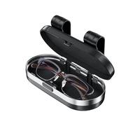 Sun Visor Glasses Case - Hard Shell Eyewear Box, Dustproof Sunglasses Holder With Card Clip, Protective Organizer Mount | Universal Auto Accessory For Trucks, SUVs & Daily Commuters