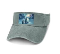 Sun Visor Hat Cowboy Empty Top Sun Hat for Men Women Sunscreen Visor Cap Polar Bears Northern Lights Sports Sun C, Charcoal-polar Bears Northern Lights, One Size