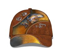 Sun Visor Hat Trout Fishing Hat Print Keep It Reel Cap Washed Golf Ball Hat Classic Sport Hat for Adult, Boys, Men