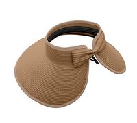 Sun Visor Hats for Women Wide Brim Straw Visors Womens Foldable Beach Visors Summer Roll Up Beach Hat Hats for Large Heads Women Extra Large Sun Hats Girls Sun Hat Cap Boho Sun Hat Khaki