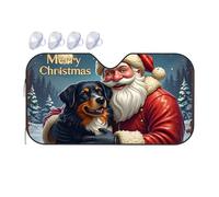 Sun Visor Santa'S Jolly Journey: A Christmas Card With A Canine Companion Car Windshield Sunshade Umbrella Windshield Sun Shade Car Window Shade(76x140cm)