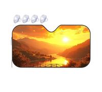 Sun Visor Sunset Over A Serene Lake With Mountains In The Background Car Windshield Sunshade Window Sun Shade For Car Windshield Cover Sun Shad(70x130cm)
