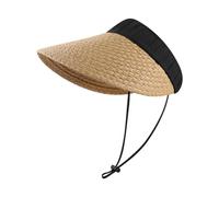 Sun Visors for Women Large Brim Beach Straw Hat Golf Sun Hat Golf Sports Visor Summer Cap UV Protection Sun Hat Baseball Cap Adjustable Ladies Visor Cap Ponytail Topless Sun Hat UPF 50 Empty Top Hat