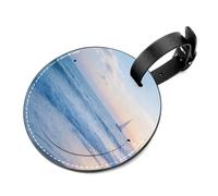 Sun-Warped Boardwalk Tear-Resistant Luggage Tag with Concealed Information Card