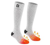 Sun Will Heated Socks for Men Women, Electric Rechargeable Ski Socks (Grey, L)