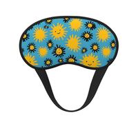 Sun with Rays Printed Sleep Black Edge Eye Mask, with Good Shading Effect, is an Ideal Choice for Travel, Meditation, Etc