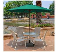 Sun with Water Tank Base, 270cm Table Market Umbrella Easy Crank Open, Round Parasol for Outdoor Garden and Patio