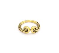 Sun Wukong Buddhist Tightening Spell Open Finger Rings Vintage Monkey King Golden Cudgel Magic Stick Engraved Cloud Amulet Open Warp Ring for Women Men Birthday Christmas Party Fashion Jewelry, Metal