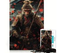 Sun Wukong - The Monkey King Warrior 1000 Piece Jigsaw Puzzles for Adults Memory Boost Family Joy Pattern Assembly Santa Wish Pick 38x26cm