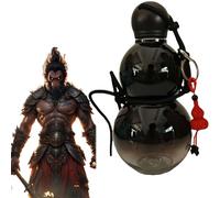 Sun Wukoug Gourd Water Bottle - Chinese Retro-Inspired 900ml Sports Water Bottle for Gym, Durable and Eye-Catching Design, Perfect Travel Companion for Myth Wu Koug Game Fans (Black)
