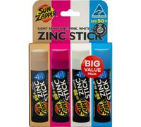 Sun Zapper Surf Pack Zinc Sunscreen Sticks SPF 50+ Water Resistant - Broad Spectrum Sunblock for Face & Body - Made in Australia