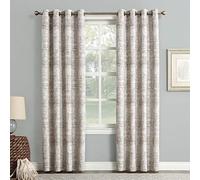 Sun Zero - 51953 Darren Distressed Woven Jacquard Blackout Grommet Curtain Panel, 50" x 95", Camel