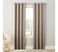 Sun Zero Barrow 2-Pack Energy Efficient Grommet Curtain Panel Pair, 54" x 108", Stone